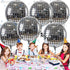 Big, Silver Disco Ball Balloons - 22 Inch, Pack of 6 | 4D Sphere Round Metallic Disco Balloons for Disco Party Decorations | Disco Ball Decorations for Bachelorette Party Decorations, 70s Theme Party