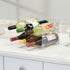 mDesign Modern Plastic Stackable Vertical Standing Wine Bottle Holder Stand - Storage Organizer for Kitchen Countertops, Pantry, Fridge - Each Rack Holds 3 Bottles, 2 Pack - Clear