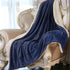 EMME Sherpa Fleece Blanket Reversible Warm Cozy Microfiber Soft Plush Throw Blanket, Fuzzy Blanket Ultra Luxurious Plush Blanket for Bed Couch Sofa Outdoor Travel (Navy, 50"x60")