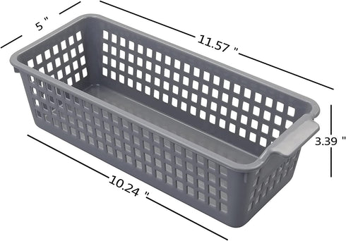 Leendines Small Plastic Storage Baskets, 6 Packs Small Office Baskets