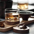 Whiskey Glass Mountain Fuji Style Wine Glass Teacups with Wooden Bottom - Infusing Coffee, Milk, Tea