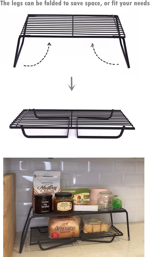Kitchen Storage Shelf, Kitchen Organization Storage Rack Expandable Foldable Counter Shelf 2 pieces,35.4''/15.75"W-28.75"L x 9.8" H