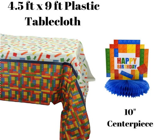 Colorful Building Blocks Party Supplies and Decoration Kit