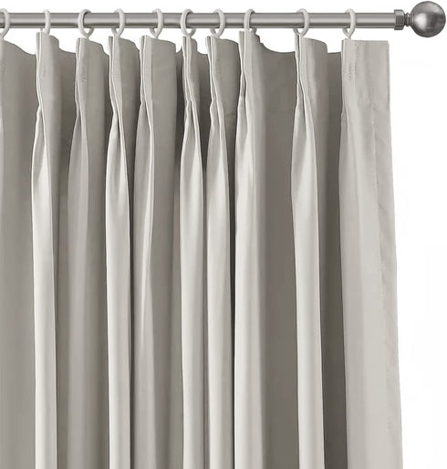 IYUEGO Pinch Pleat Solid Thermal Insulated 95% Blackout Patio Door Curtain Panel Drape for Traverse Rod and Track, Beige 52" W x 102" L (One Panel)