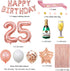Fancypartyshop 25th Birthday Decorations - Rose Gold Happy Birthday Banner and Sash with Number 25 Balloons Latex Confetti balloons Ideal for Girl and Women 25 Years Old Birthday Rose Gold