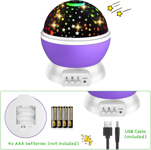 Toys for 2-12 Year Old Girls: DEVRNEZ Wonderful Star Light Projector Toys for 3-10 Year Old Boys Quiet Rotating Night Lights Gifts for Age 4-9 Girl Bedroom Birthday Day Decor Toy (Purple)