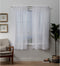 Exclusive Home Curtains Pom Pom Embellished Sheer Rod Pocket Top Curtain Panel Pair, 54x63, Winter White