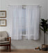 Exclusive Home Curtains Pom Pom Embellished Sheer Rod Pocket Top Curtain Panel Pair, 54x63, Winter White