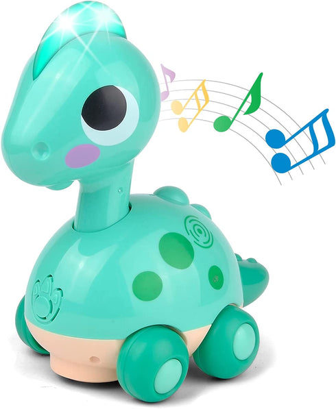 Kidpal Baby Toys 6 to 12 Months, Dinosaur Baby Boy Toys for 6 Month Old Boy Toys 12-18 Months with Music/Light Crawling Toys, Touch & Go Toddler Tummy Time Toys for 1 2 Year Old Boy & Girl Gifts