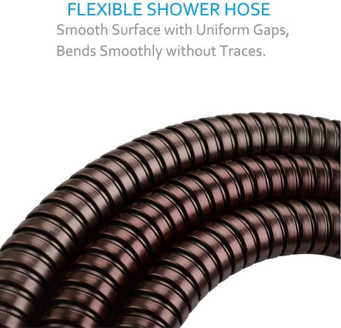 TRIPHIL Kink-free Shower Hoses Extra-long for Handheld Showerhead Hose Replacement Flexible Metal Shower Tube Extension Anti-twist 2 Brass Connectors Stainless Steel Sleeve Oil Rubbed Bronze 79 Inch