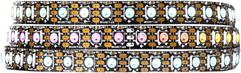 BTF-LIGHTING WS2812B RGB 5050SMD Individual Addressable 3.3FT 100(2x50)Pixels/m Flexible Black PCB Full Color LED Pixel Strip Dream Color IP30 Non-Waterproof for Bedroom,DIY Project Only DC5V