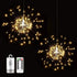 AMYSTEE 2 Pack Fireworks String Lights 180LED, Hanging Starburst Lights, Battery Operated Fairy String Lights with Remote Control for Christmas Wedding Party Indoor Outdoor Party Christmas Decoration