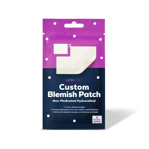 HANHOO - DermaFix Blemish Custom Patch | Designed for Cluster Acne and Wound Treatment - Reduce Blemishes and Heal Open Wounds - Hydrocolloid Skin Protection (2 Patch Count)