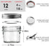 Small Mason Jars 4 oz - 12 Pack Glass Canning Jars with Regular Airtight Lids and Bands, Mini Clear Mason Jars for Preserving, Honey, Jam, Baby Food, Kitchen Spices, Tea, DIY Projects, Dishwasher Safe