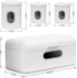 Deppon Stainless Steel Bread Box and 3-Piece Airtight Canister Set, Large Capacity with Clear Window for Kitchen Counter, White