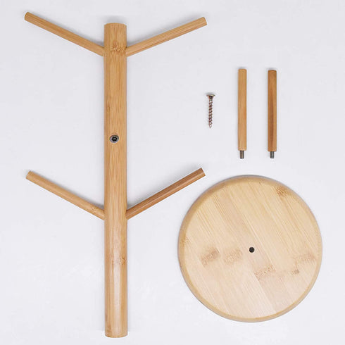 Bamboo Mug Holder Tree, Coffee Mug Rack, Hanging Coffee Cup Holder for Counter, Coffee Bar Organizer Accessories, Coffee Stands for Kitchen, Tea Cup Holder with 6 Hooks Mug Storage Shelf (1 Pack)