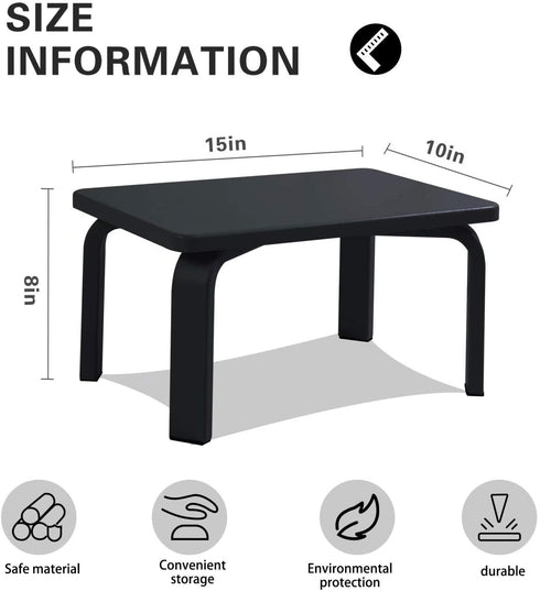 HOUCHICS Step Stool for Kids, Wooden Step Stool for Toddler Potty Training ,Wood Stool for Nursery Kitchen Toilet, Sturdy 210 lbs Capability, with Safety Non-Slip Mats,Children&Adults (Black)