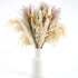 61Pcs Natural Dried Pampas Grass, 17" Tall Fluffy Pompous Grass Dried Flowers Bouquet Decor with Reed Grass/Wheats/Lagurus Ovatus/ for Boho Farmhouse Rustic Vase