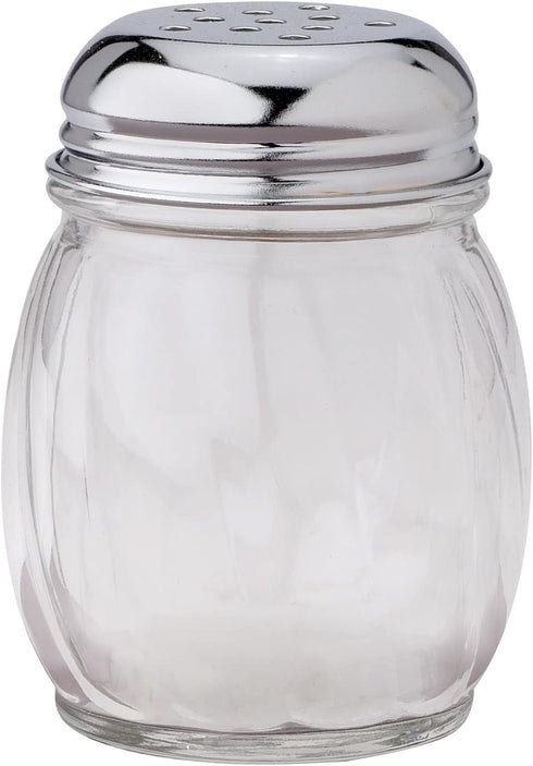 HIC Harold Import Co. Classic Pizzeria Style Grated Cheese Shaker Dispenser, Glass, 6-Ounce 7002-HIC