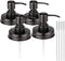 4 Pack Mason Jar Soap Dispenser Lids with Pumps, Rustproof Stainless Steel, Lotion Soap Dispenser Lids Replacement for 16 oz Regular Mouth Mason Jar Decor, 4 Brushes Included
