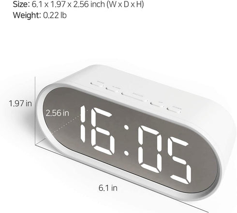 mooas Pop Mirror LED Alarm Desk Clock, LED Clock, Alarm/Snooze, Temperature Clock (Pink)