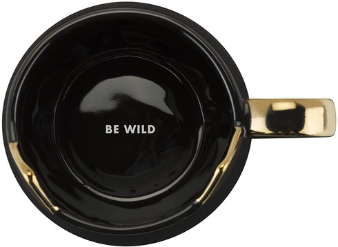 Pinky Up Chloe Leopard Cat Mug, 12 Oz Coffee Cup, Tea Kettle Accessory, Ceramic Black with Metallic Leopard Finish