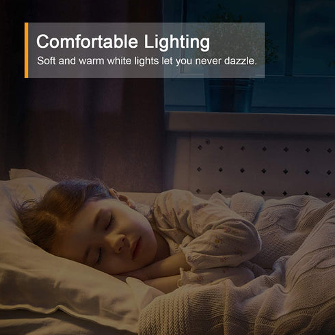 Motion Sensor Night Light Plug in, LYRIDZ Superior Bright 1-120LM Smart Nightlight Warm White LED Light with Stepless Adjustable Brightness for Bedroom, Kitchen, Stairs, Hallway, 4 Pack