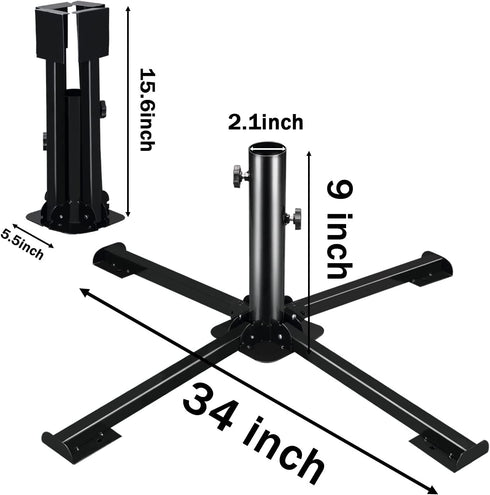 Christams Tree Stand, Heavy Duty Xmas Tree Stand Base for 4 to 10FT Artificial Trees 2.1 Inch Diameter Folding Metal Tree Stand