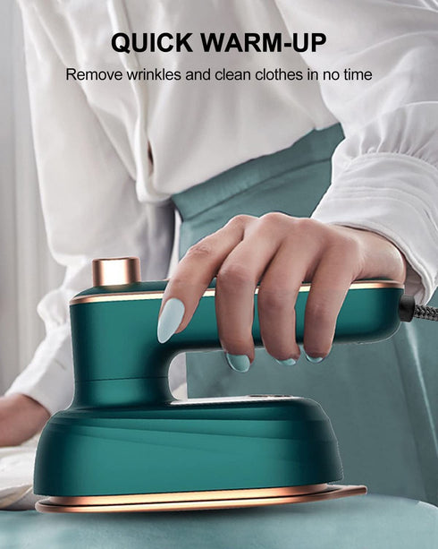 Mini Ironing Machine Handheld Can Be Rotated 180 Degrees, Travel Iron for Clothes, Professional Household Fast Heating Wired Small Electric Iron, Portable Heat Press Clothing Iron Machine (Green)
