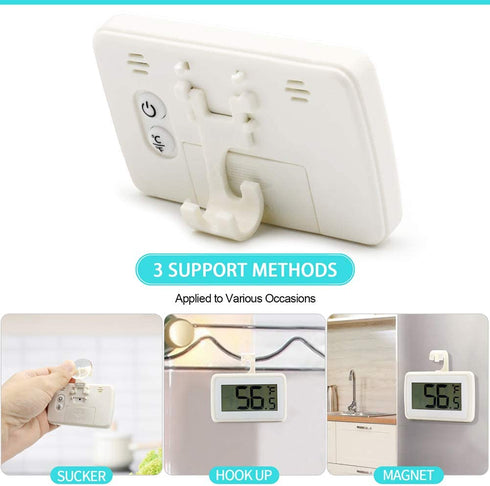 6 Pack Digital Refrigerator Thermometer, Waterproof Freezer Room Thermometer,High Precision Fridge Alarm Thermometer with Hook for Kitchen Home,°C/°F Convertible