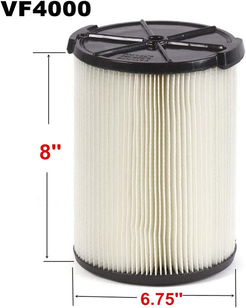 VF4000 Standard Filter for Wet/Dry Vacs Ridgide Vacs 5 Gallons and Larger Vacuum Cleaner, Replacement Vf4000 Filter -Pack of 1 PCS-NEW!