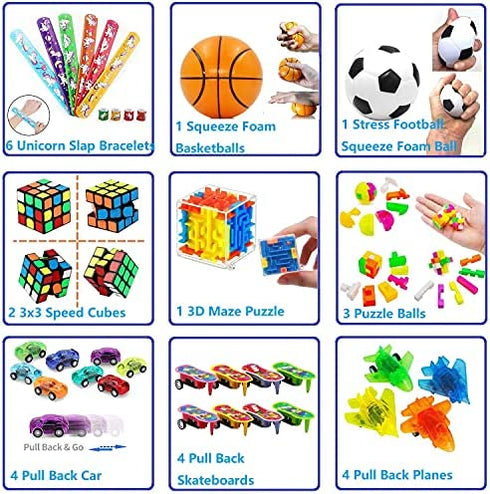52 Pack Party Favors Toy Assortment Bundle for Kids,Birthday Bag Fillers Stocking Stuffers,Carnival Prizes School Classroom Rewards Treasure Box Toys Pinata Stuffers Goodie Bags Bulk Toys