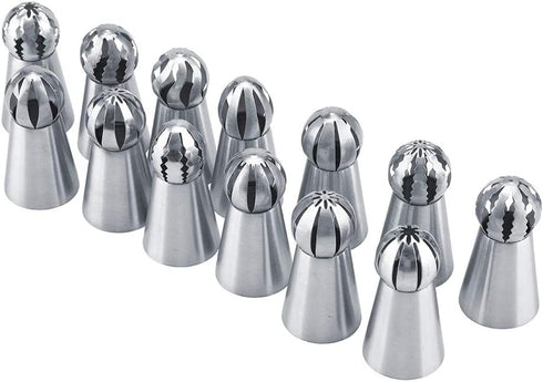 Bakes Flower Nozzles, 13pcs Icing Piping Tips Cupcake Decorating Kit Russian Icing Piping Nozzles Tips Pastry Cake Butter Cream DIY Decor Baking