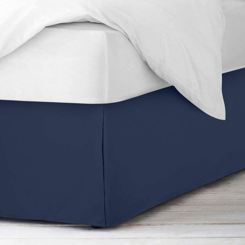 Nestl Pleated Bed Skirt, Easy Fit Bed Skirt, 14 Inch Tailored Drop Bed Skirt, Soft Double Brushed Premium Microfiber Ruffle Bed Skirt, Luxury Bedskirt, Hotel Bed Ruffle, King Bed Skirt Dark Blue