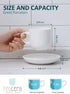 Teocera Porcelain Cappuccino Cups with Saucers - 6 Ounce for Coffee Drinks, Latte, Cafe Mocha, and Tea - Set of 6, Turquoise