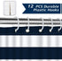 Bonhause Navy Blue Stripe Shower Curtain with 12 Hooks Nautical Anchor Decorative Bath Curtain 72 x 72 Inch Polyester Fabric Waterproof Bathroom Curtain