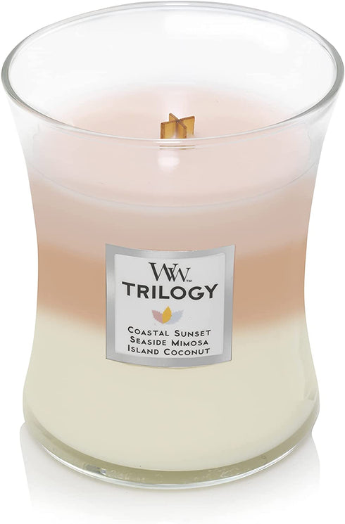 WoodWick Island Getaway Medium Hourglass Trilogy Candle, 9.7 oz.