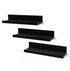 Americanflat 14 Inch Floating Shelves for Wall - Black Composite Wood Shelves for Bedroom, Living Room, Bathroom & Kitchen - Wall Mounted - Pack of 3