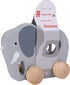 Hape Elephant Wooden Push and Pull Toddler Toy ,L: 5.7, W: 2.4, H: 4.5 inch