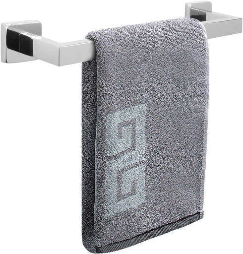 NearMoon Bathroom Towel Bar, Bath Accessories Premium Thicken Stainless Steel Square Shower Towel Rack for Bathroom, Towel Holder Wall Mounted (Chrome Finish, 12 Inch)