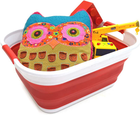 SAMMART 17.5L (4.6 Gallon) Small Collapsible/Foldable/Pop Up/Portable Washing Tub, Water Capacity 13.5L/3.5 Gallon (1, Red)