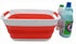 SAMMART 17.5L (4.6 Gallon) Small Collapsible/Foldable/Pop Up/Portable Washing Tub, Water Capacity 13.5L/3.5 Gallon (1, Red)