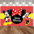 Mickey Minnie Mouse Themed Backdrop and Tablecloth Party Supplies Disney Cartoon Colorful Dots Photography Background Happy Birthday Banner Decorations