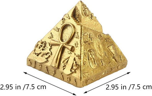 IMIKEYA Mini Pyramid Model Egyptian Pyramid Egypt Figurine Statue Model Sculpture Feng Shui Decorations Home Office Decor 2pcs