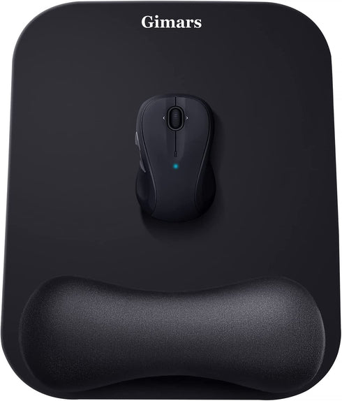 Gimars Large Smooth Superfine Fibre Memory Foam Ergonomic Mouse Pad Wrist Rest Support - Mousepad with Nonslip Base for Laptop, Computer, Gaming & Office