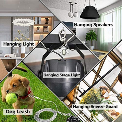 Safety Cable Lock, Stainless Steel Cable with Loops Heavy Duty Bike Lock Hook Flexible Security Steel Cable Wire Lock and Chain for Luggage Hanging Light Plant Picture