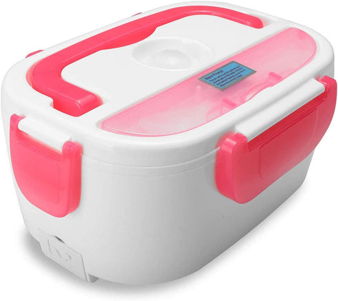 INVODA Electric Lunch Box Food Warmer Portable Lunch Heater 110V with Removable Container and Spoon Food Grade Material (Pink)