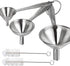 Funnels for Kitchen Use, YGDZ 3pcs Metal Stainless Steel Funnels Set, Small Mini Kitchen Funnels for Filling Bottles Liquid Essential Oils, 2pcs Cleaning Brushes