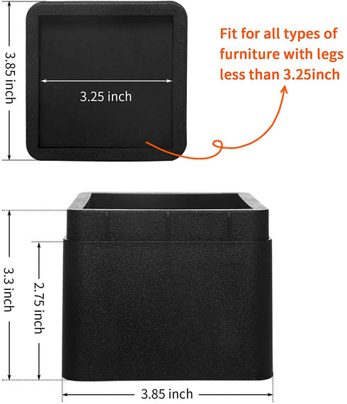 Kyrieval Bed Risers 3 Inch Adjustable Heavy Duty Furniture Risers for Sofa Couch Chair Table Stackable 3 or 6 Inch Height or Storage(4pcs)