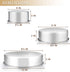 Deep Cake Pan Set of 3 (6 inch/8 inch/9½ inch), E-far Stainless Steel Round Layer Cake Baking Pans, Metal Tier Cake Tins for Wedding Birthday, Leak Proof & Straight Side, Non-toxic & Dishwasher Safe